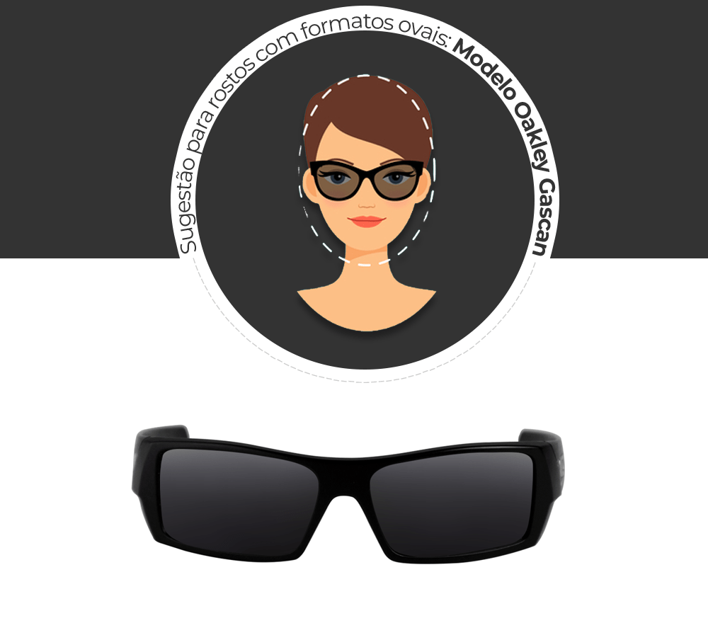 Sugestão para rostos com formatos ovais: Modelo Oakley Gascan