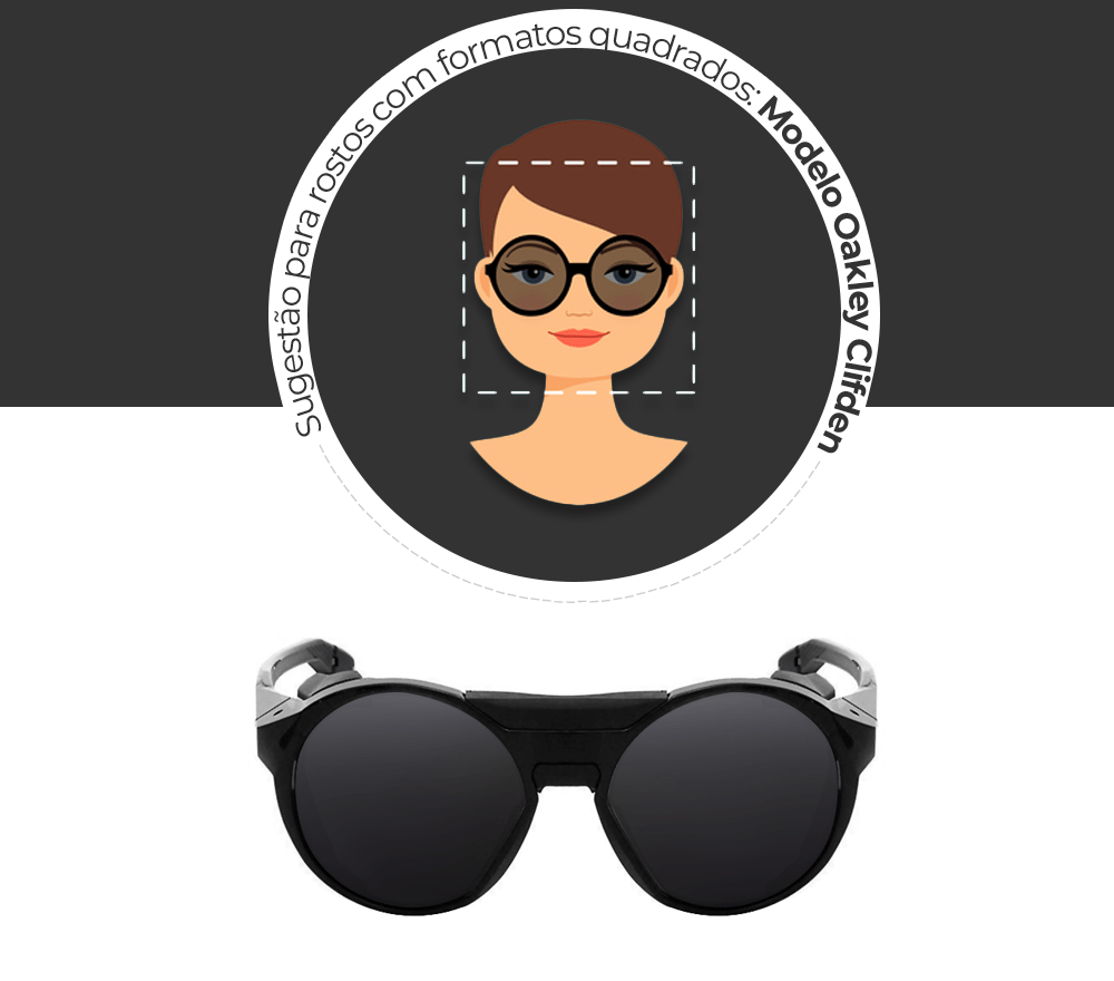 Segestão para rostos com formatos quadrados: Modelo Oakley Clifden