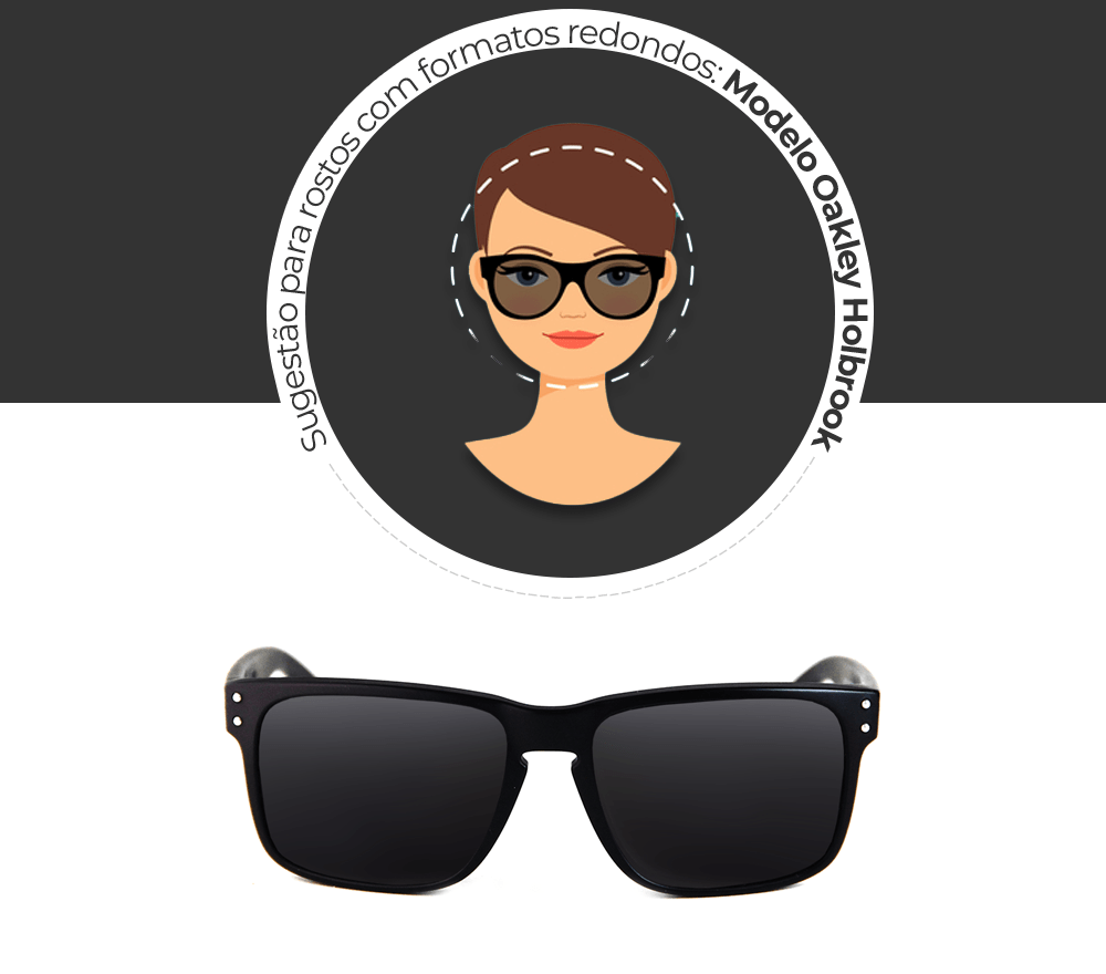 Sugestão para rostos com formatos redondos: Modelo Oakley Holbrook